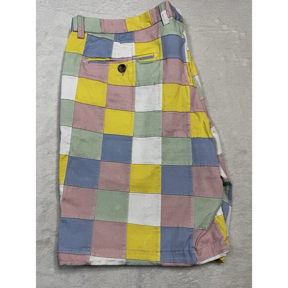 Kiel James Patrick Whaley Preppy Patchwork Shorts W40 Madras Colorblock Classic - Picture 9 of 9